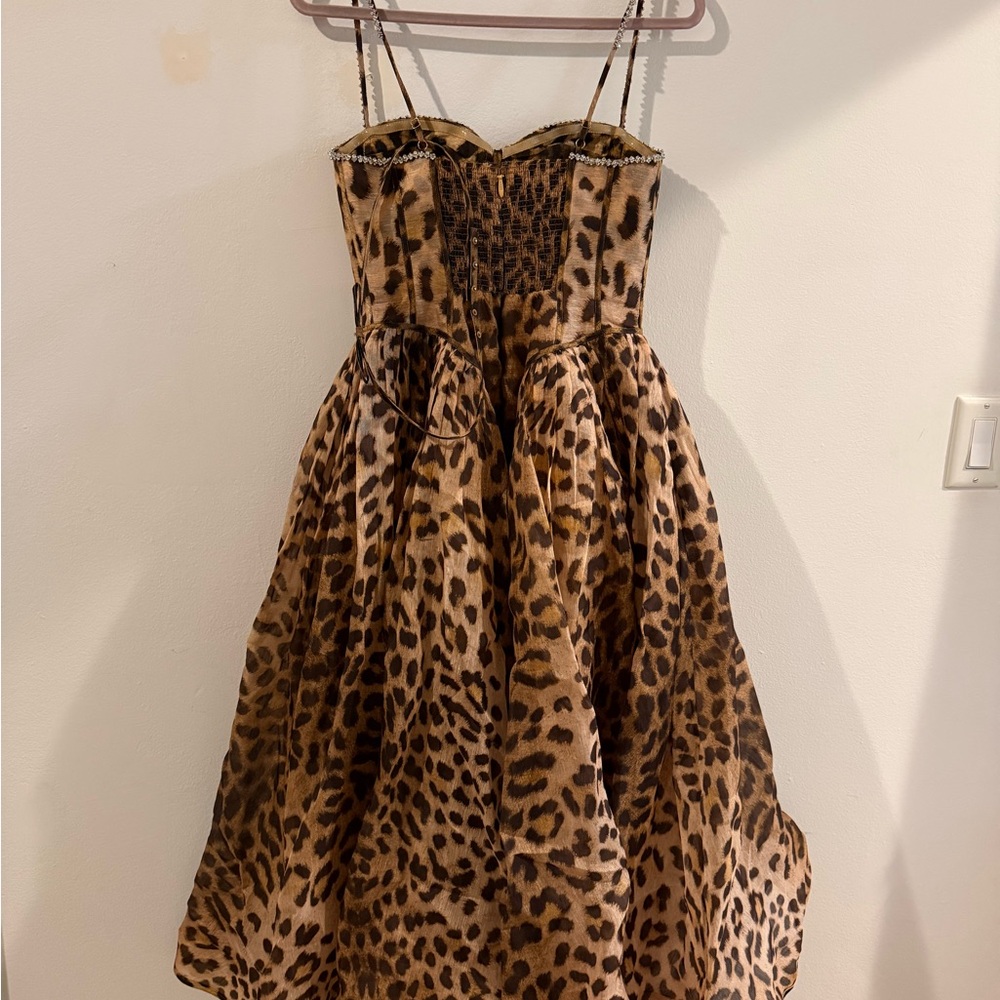Zimmermann Crush Panelled Leopard Midi Dress - Picture 5 of 10